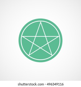 Pictogram Star Halloween Concept Green Flat Icon On White Background