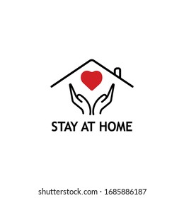 Pictogram stay home. Quarantine newsletter