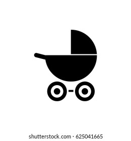 Pictogram stroller icon. Black icon on white background.