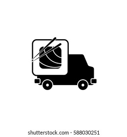 Pictogram sushi deliver icon.
