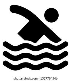 Pictogram of swimmer vector element 