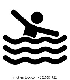 Pictogram of swimmer vector element 
