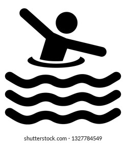 Pictogram of swimming pool vector element 