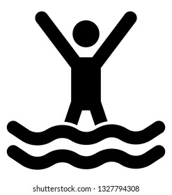 Pictogram of swimming vector element 