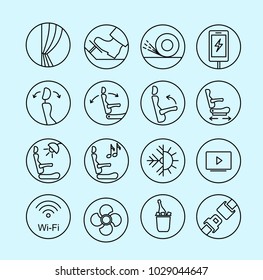 Pictogram for touristic bus. Icon set about properties of transfer
