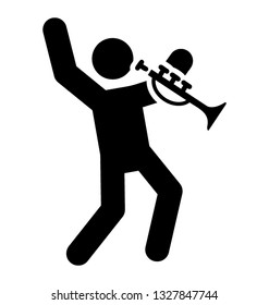 Pictogram of trumpet player vector element.
