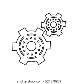 pictogram two gear wheel engine cog icon