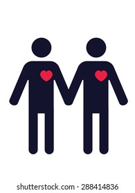 pictogram of two men in love holding hands