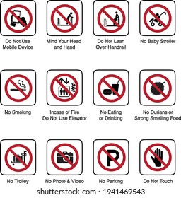pictogram of waning sign and safety sign