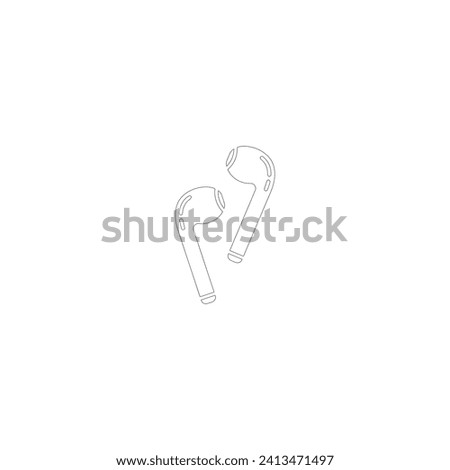 PIctogram for web page, mobile app, promo. arpods wireless headphones thin line art vector icon for apps and websites. Wireless vacuum headphones, earphones one line art. 