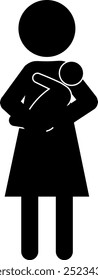 Pictogram of a woman holding a baby