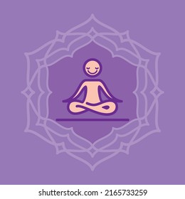 A pictogram for yoga classes. Yoga, relaxation, meditation.