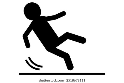 Pictograms for caution against falling, safety signs, danger, and alerts, Vector Illustration