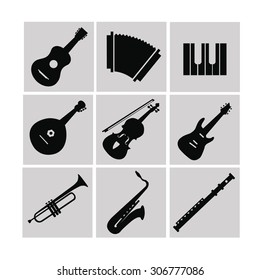 Pictograms of classical music instruments
