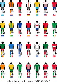 pictograms of football players from different countries