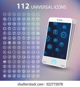 Pictograms icons  and mobile device - vector illustration 