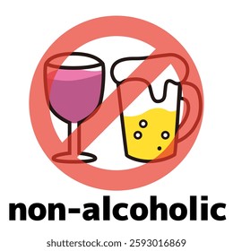 Pictograms and letters prohibiting alcohol harassment