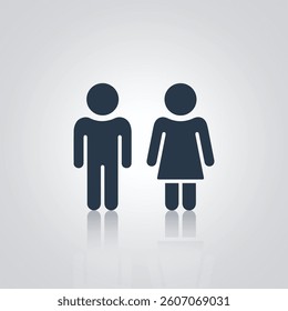 Pictograms of a man and a woman, Toilet Doors signs, icons,
