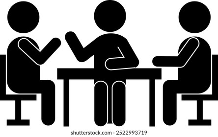 Pictograms of people having a meeting or chatting