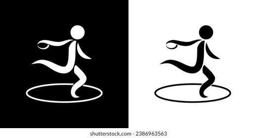Piktogramme, die die Diskretion darstellen, die den Wettbewerb auslöst, eine der Disziplinen des Sportsports.
