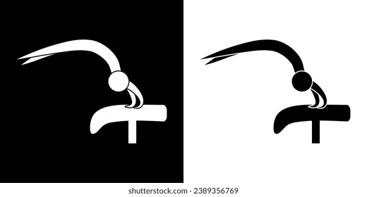 Pictograms representing a gymnast practicing table vault, one of the disciplines of artistic gymnastics competitions in the women's category.