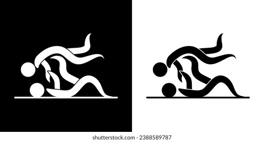Pictograms representing a judo match, one of the disciplines of combat sports competitions.