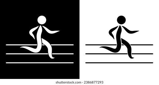 Piktogramme für den Marathonwettbewerb, einer der Sportdisziplinen.