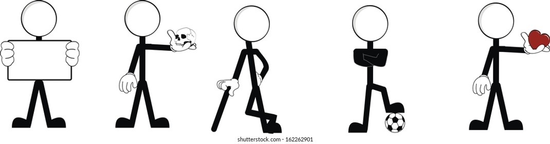 pictograms stick man vector set very easy to edit
