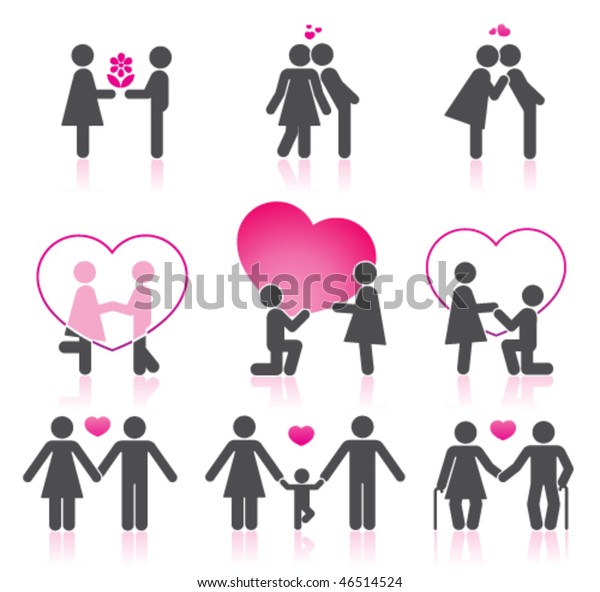 Pictogramas que representan pareja en el amor