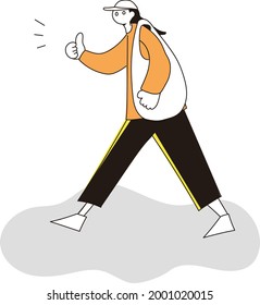 Pictogram-style men walking and shopping
An illustration