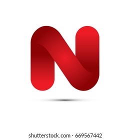 Pictograph of alphabet logotype letter N for template logo, icon, and identity vector designs
