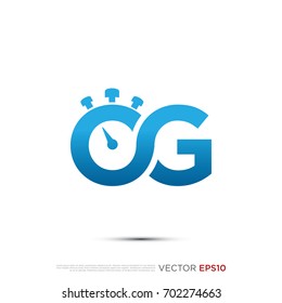 Pictograph of alphabet logotype letter o and g for template logo, icon, and identity vector designs