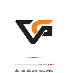 Pictograph of alphabet logotype letter v and g for icon, logo and identity designs
