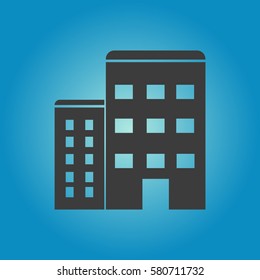 Pictograph of apartment icon. Flat vector illustration in black on white background.