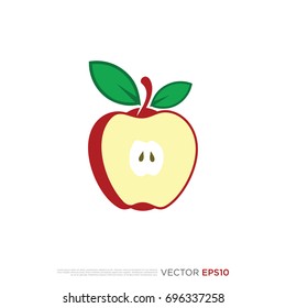Pictograph of apple fruit for template logo, icon, and identity vector designs