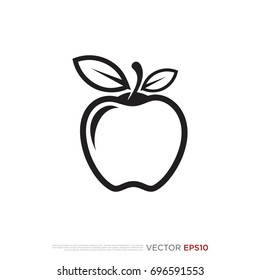 Pictograph of apple fruit for template logo, icon, and identity vector designs