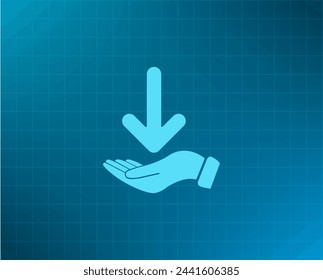 Pictograph of arrow on hand