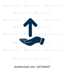 Pictograph of arrow on hand