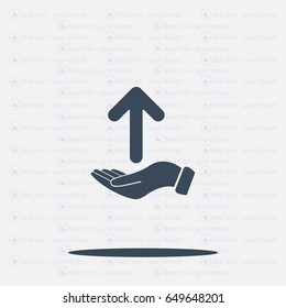Pictograph of arrow on hand