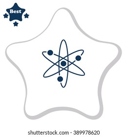 Pictograph of atom vector icon.