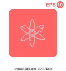 Pictograph of atom vector icon.
