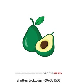 Pictograph of avocado fruit for template logo, icon, and identity vector designs