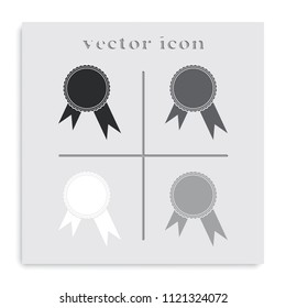 Pictograph of award flat black and white vector icon.