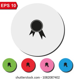 Pictograph of award flat round colorful vector icon.