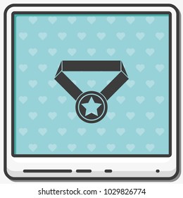 Pictograph of award flat vector icon.