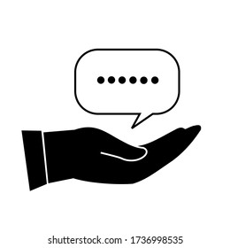 Pictograph balloon text in a white background hand. vector image.