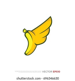 Pictograph of banana fruit for template logo, icon, and identity vector designs