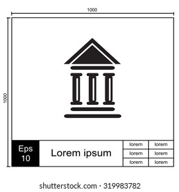 Pictograph of bank vector icon.