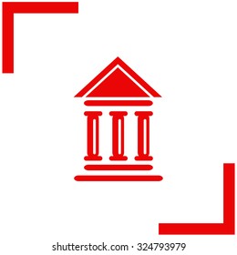 Pictograph of bank vector icon.
