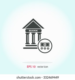 Pictograph of bank vector icon.